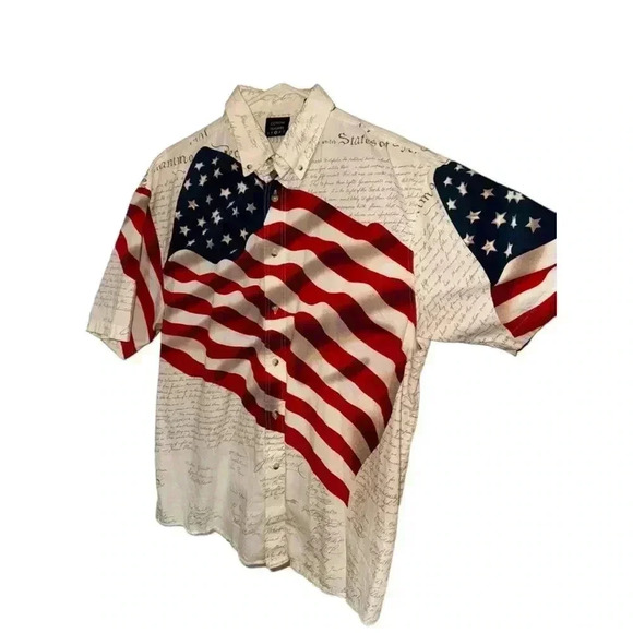 USA American Flag button up VINTAGE - Picture 4 of 6